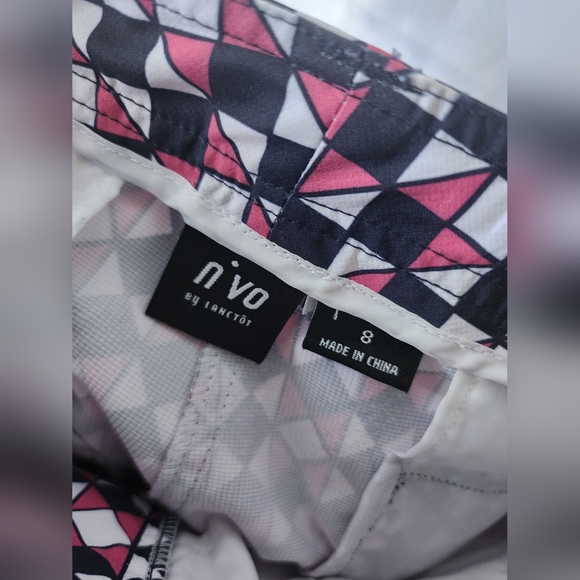 Nivo- Women's size 8- Golf Shorts- Pink, Black, White Geometric - Picture 13 of 14
